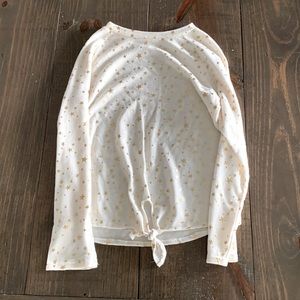 White long Sleeved Short With Gold Stars